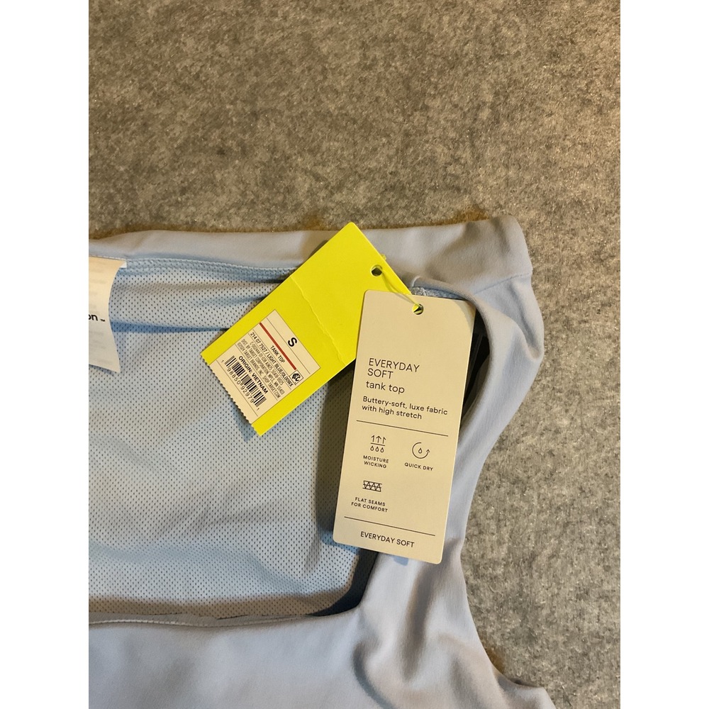 All in Motion Everyday Soft Crop Tank Top Light Blue Square Neck Built-in Bra S - Picture 4 of 8
